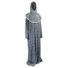 One Size Blue Floral Women's Loose Prayer Clothes Abaya Gown With Hijab - Hijaz