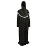 One Size Black Fan Floral Women's Loose Prayer Clothes Abaya Gown With Hijab - Hijaz
