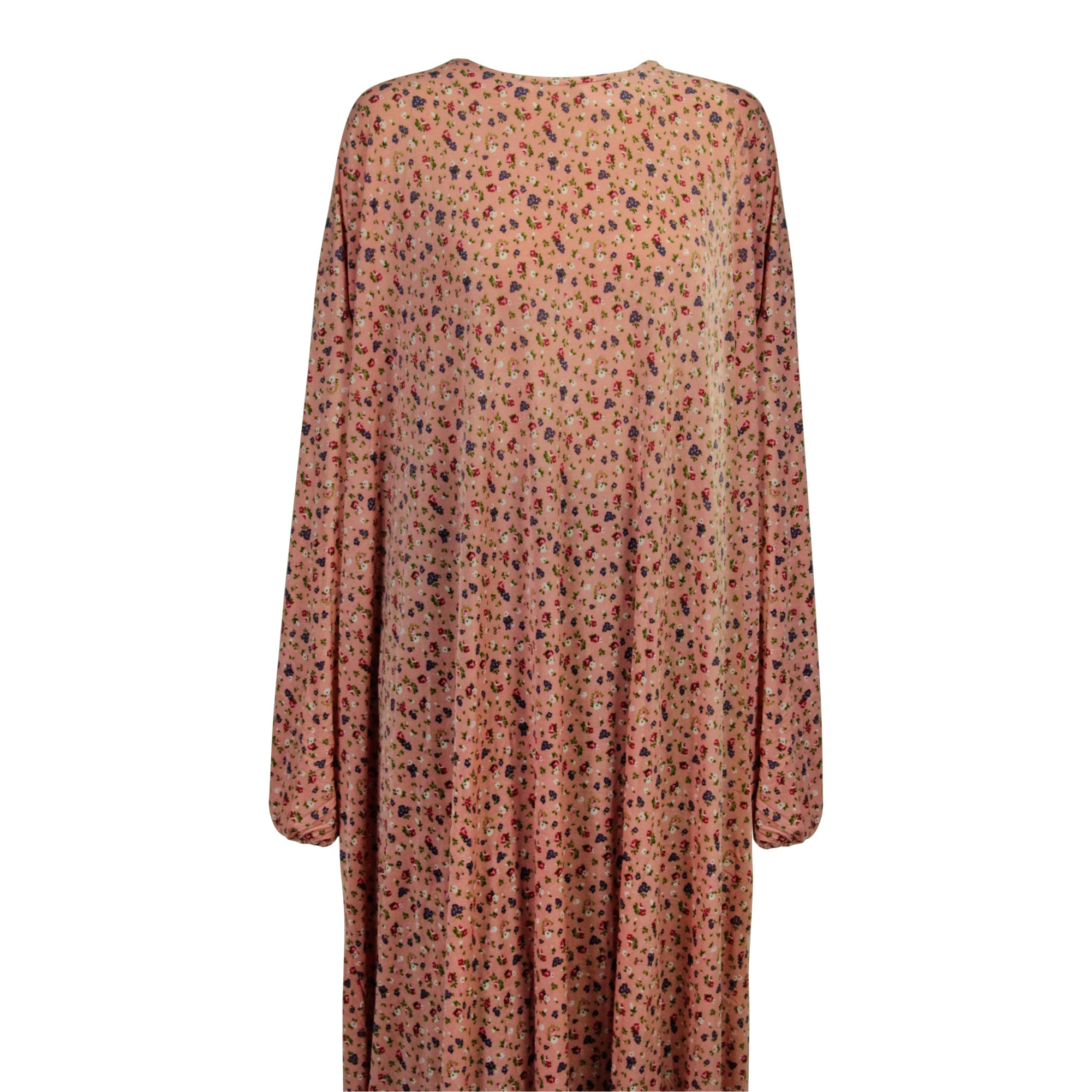One Size Pink Floral Women's Loose Prayer Clothes Abaya Gown With Hijab - Hijaz