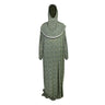 One Size Off White Floral Women's Loose Prayer Clothes Abaya Gown With Hijab - Hijaz