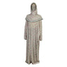 One Size White and Pink Floral Women's Loose Prayer Clothes Abaya Gown With Hijab - Hijaz