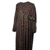 One Size Black Floral Women's Loose Prayer Clothes Abaya Gown With Head Wrap Hijab - Hijaz