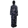 One Size Navy Blue Women's Loose Prayer Clothes Abaya Gown With Head Wrap Hijab - Hijaz