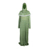 One Size Light Green Women's Loose Prayer Clothes Abaya Gown With Wrap Hijab - Hijaz