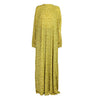 One Size Gold Floral Women's Loose Prayer Clothes Abaya Gown With Wrap Hijab - Hijaz