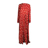 One Size Maroon Floral Women's Loose Prayer Clothes Abaya Gown With Wrap Hijab - Hijaz