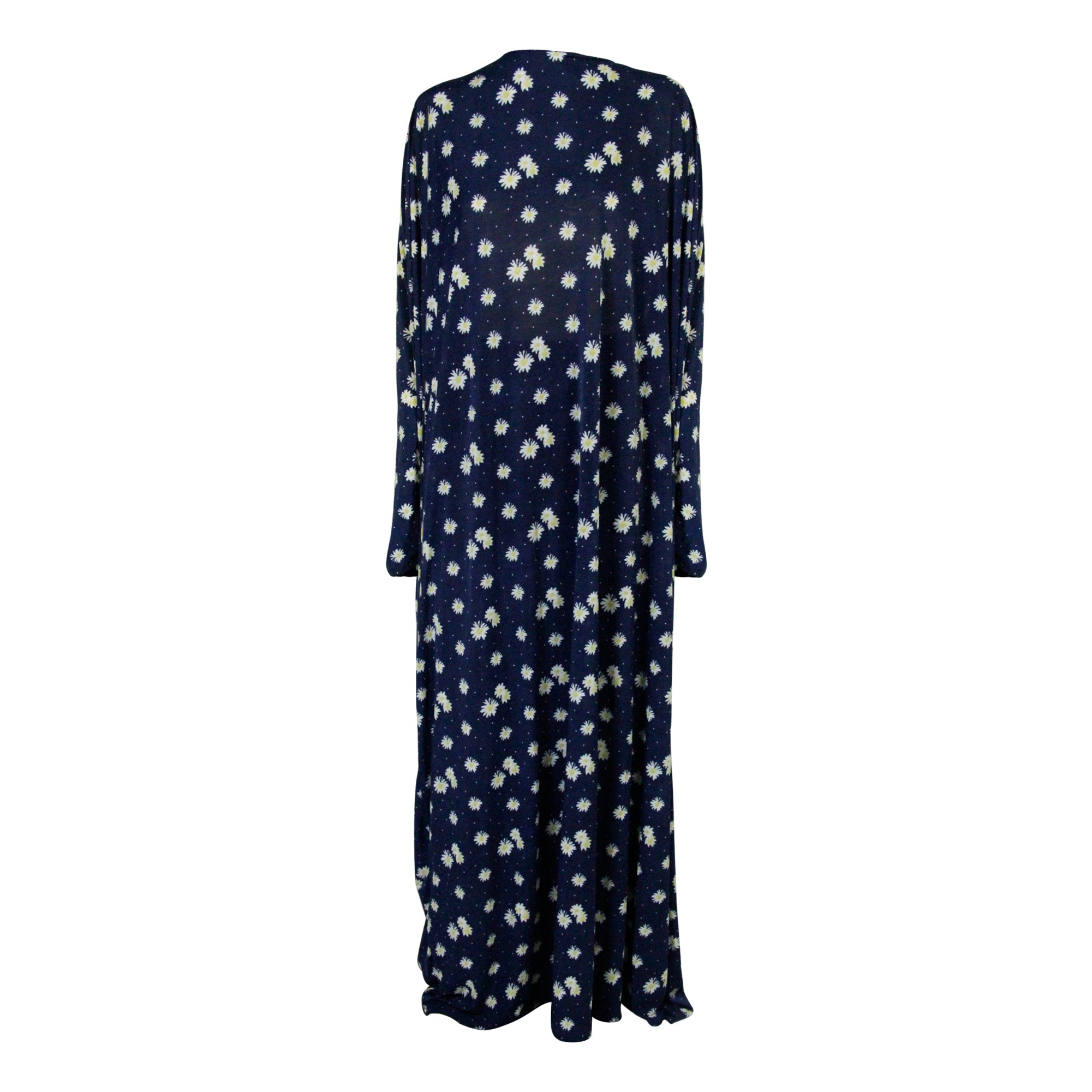 One Size Royal Blue Women's Loose Prayer Clothes Abaya Gown With Head Wrap Hijab - Hijaz