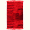 Solid Plain Janamaz Sajadah Dark Red Color Velour Prayer Rug with Tassels - Hijaz