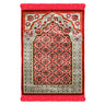 Red Single Prayer Rug with Italian Style Design Archway and Red Tassles - Hijaz