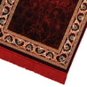 Red Suede Single Nemazlik Authentic Turkish Prayer Rug with Orange Border - Hijaz