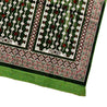 Four Person Green and Red Diamond Archway Design Prayer Rug with Green Tassles - Hijaz