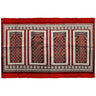 Four Person Red and White Floral Archway Design Turkish Family Prayer Rug - Hijaz
