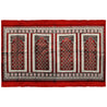 Four Person Red and White Floral Archway Design Turkish Family Prayer Rug - Hijaz