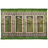 Four Person Green and White Floral Archway Design Turkish Family Prayer Rug - Hijaz