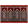 Four Person Red Greek Key and Square Design Family Size Turkish Prayer Rug - Hijaz