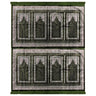 Eight Person Green Double Greek Key Design Prayer Rug with Green Tassles - Hijaz