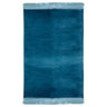 Solid Janamaz Sajadah Steel Blue Color Turkish Velour Prayer Rug with Tassels - Hijaz