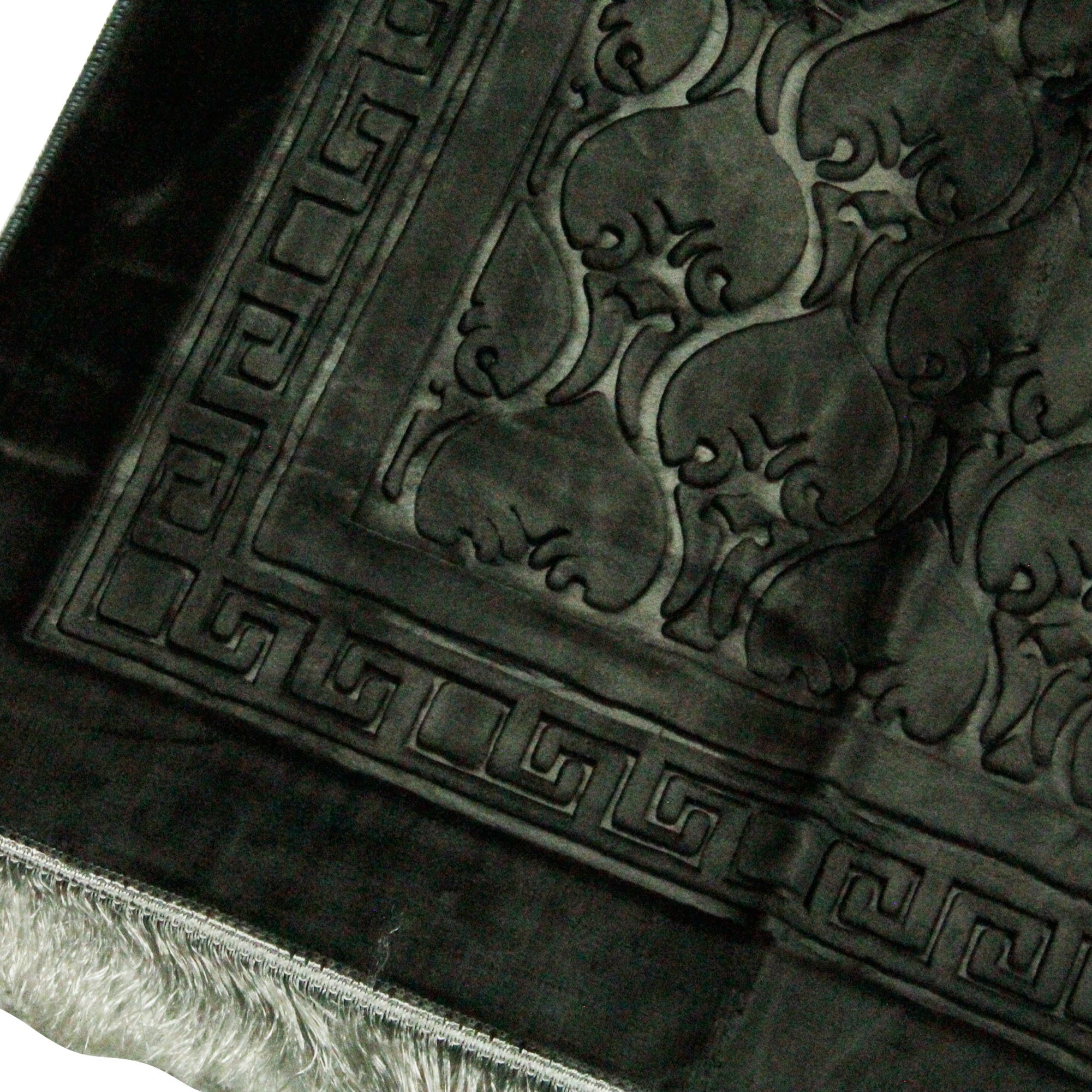Solid Gray Padded Outdoor Travel Prayer Rug Sajada Janamaz with Carry Bag - Hijaz