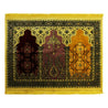Tricolor Floral Three Person Extra Large Family Prayer Rug Sajadah Wide Mat - Hijaz