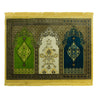 Luxury Wide Tricolor Arch Three Person Extra Large Family Prayer Rug Sajadah Mat - Hijaz
