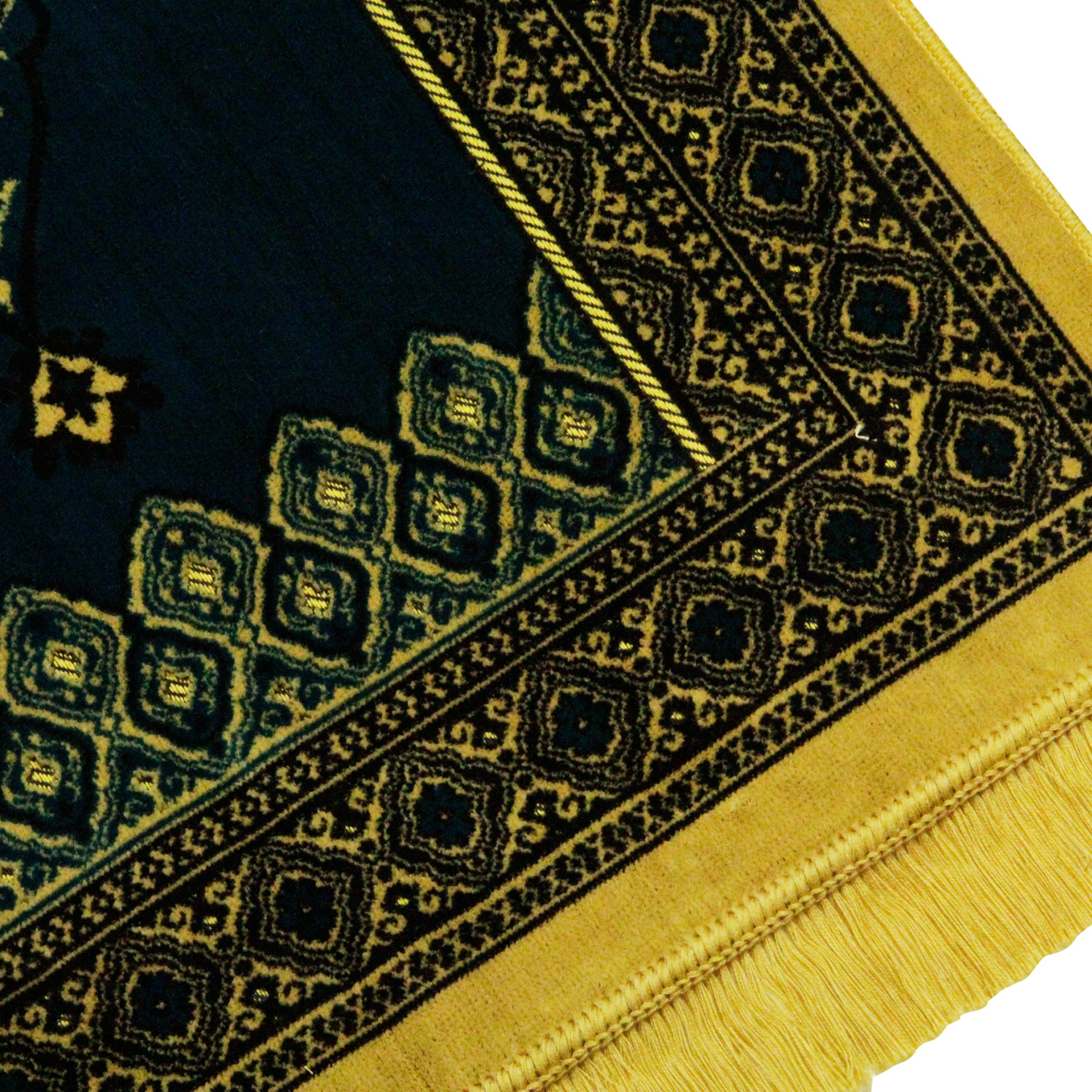 Luxury Wide Tricolor Arch Three Person Extra Large Family Prayer Rug Sajadah Mat - Hijaz