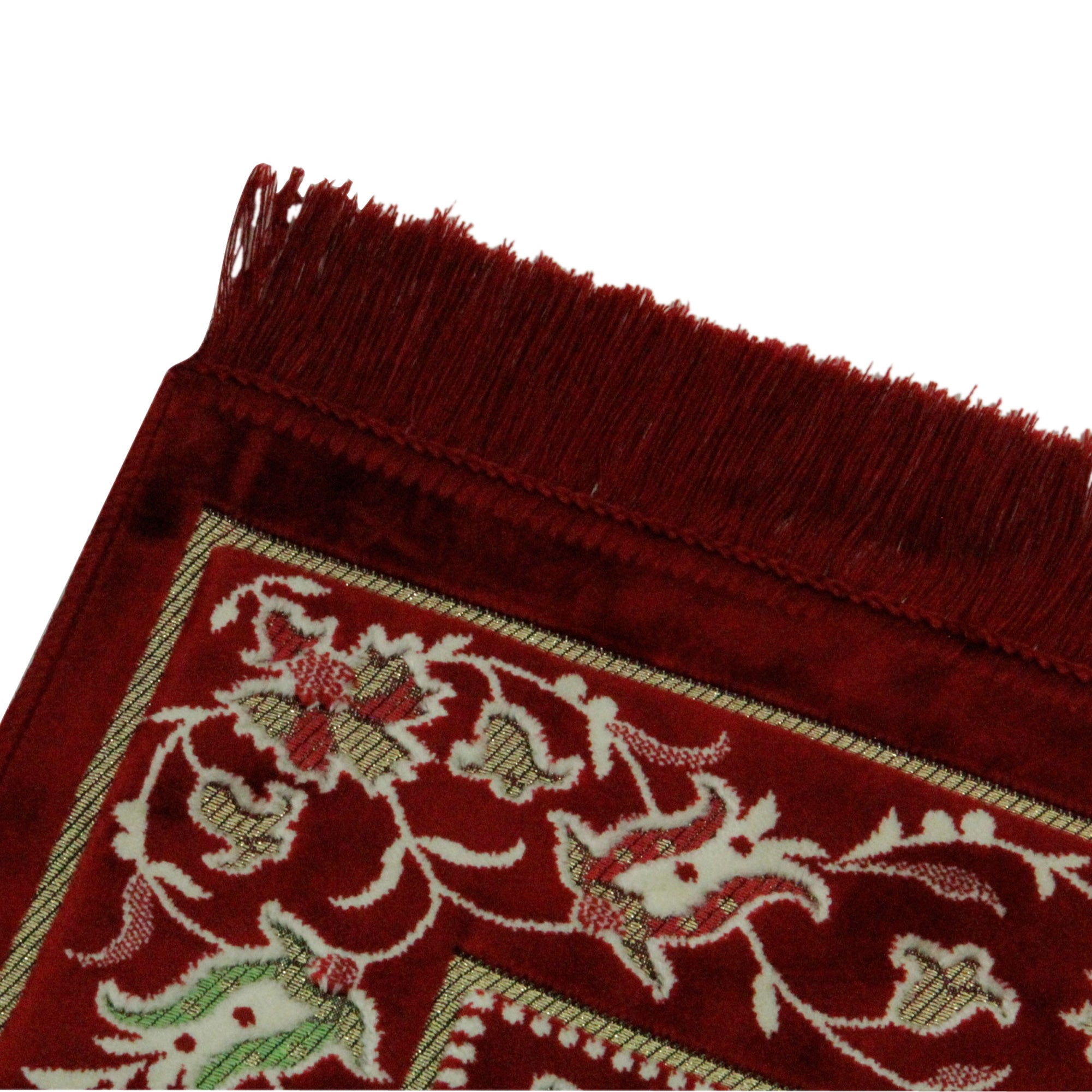 Cherry Red Flower Archway Border Authentic Turkish Prayer Rug Sajada - Hijaz