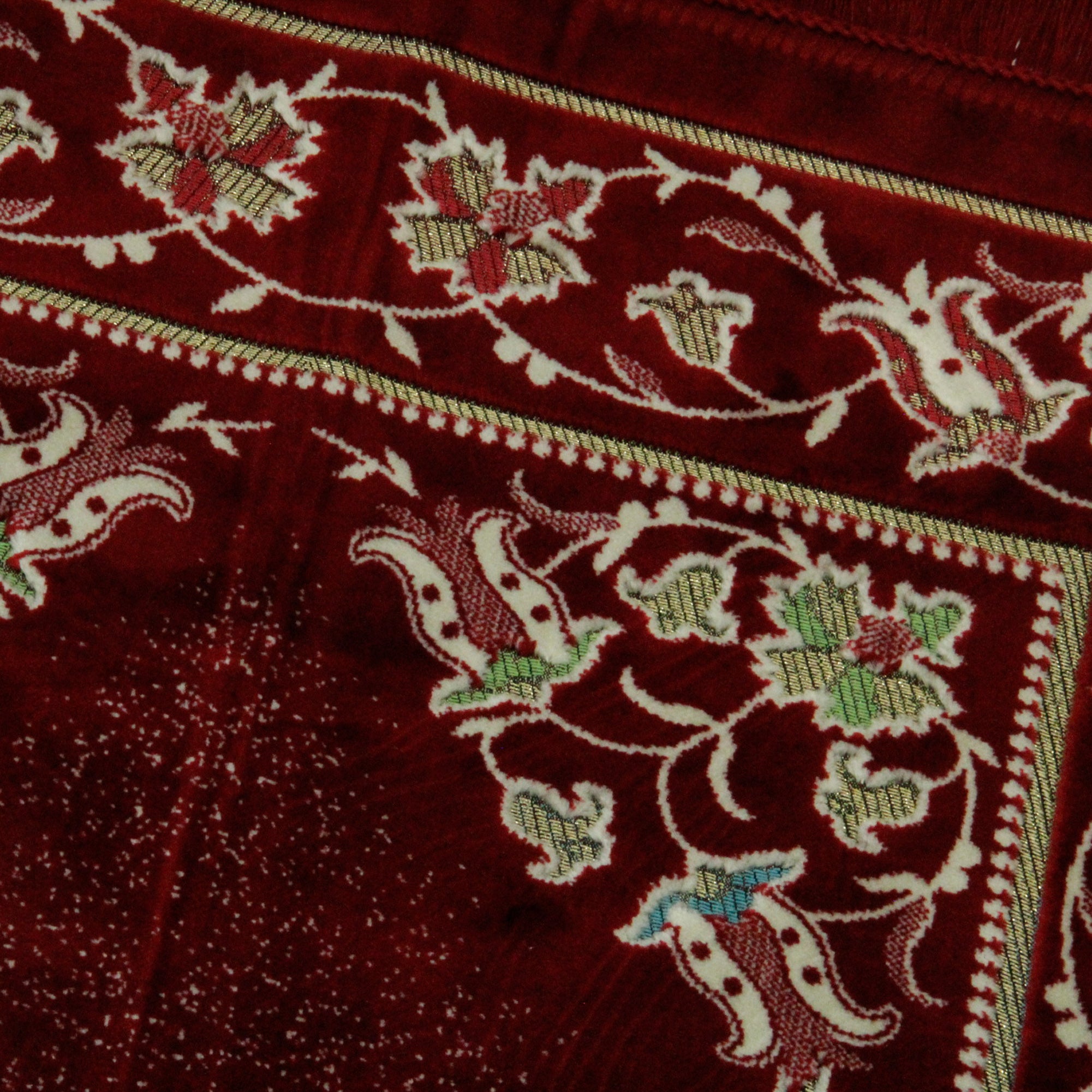 Cherry Red Flower Archway Border Authentic Turkish Prayer Rug Sajada - Hijaz