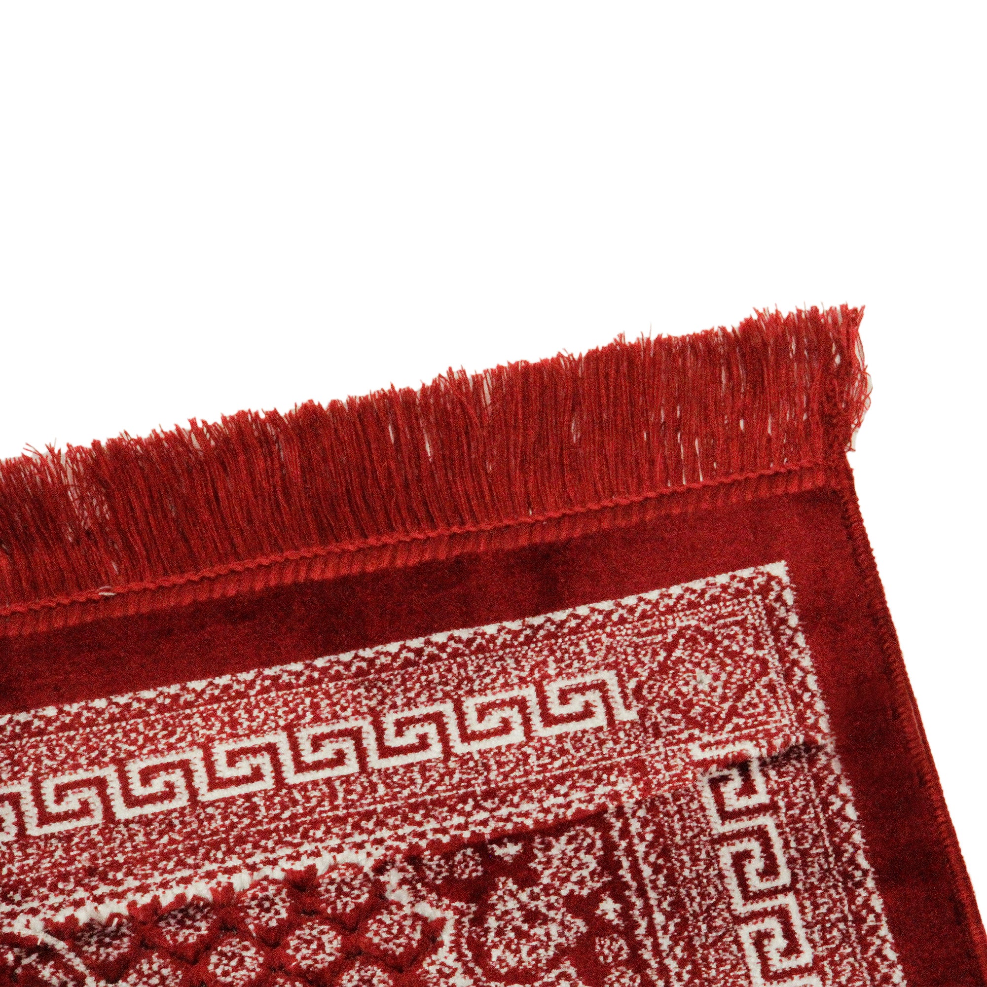 Red White Lotus Archway Border Authentic Turkish Prayer Rug Sajada - Hijaz