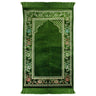 Green Multicolor Border Authenitc Turkish Prayer Rug 2.4' x 3.5' Sajada Mat with Tassles - Hijaz