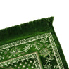 Green Multicolor Border Authenitc Turkish Prayer Rug 2.4' x 3.5' Sajada Mat with Tassles - Hijaz