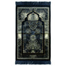 Steel Blue White Marblesque Authenitc Turkish Prayer Rug 2.5' x 3.5' Sajada Mat with Tassles - Hijaz