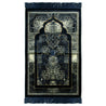 Steel Blue White Marblesque Authenitc Turkish Prayer Rug 2.5' x 3.5' Sajada Mat with Tassles - Hijaz