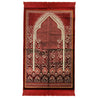 Red Jacquard Archway Authenitc Turkish Prayer Rug 2.5' x 3.5' Sajada Mat with Tassles - Hijaz