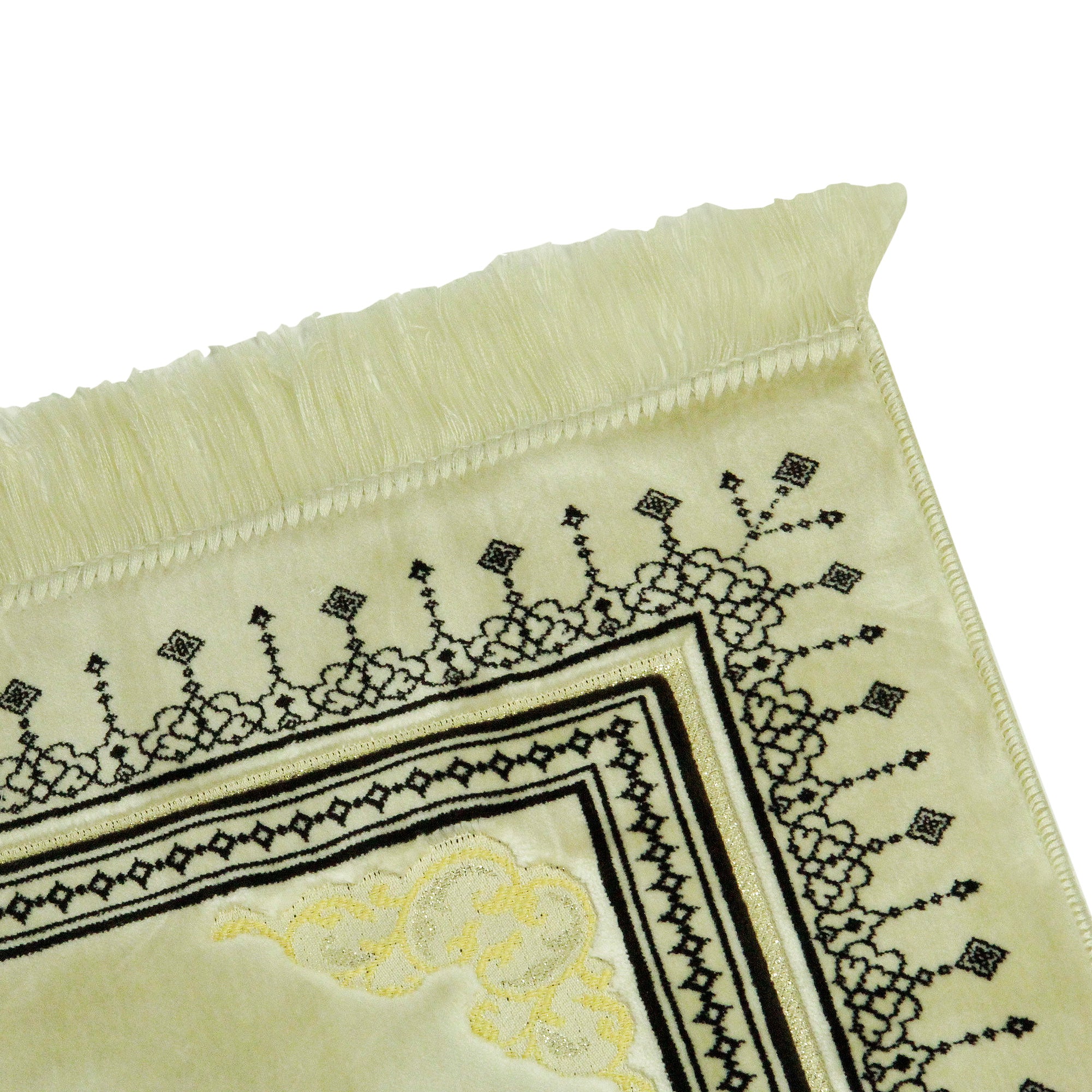 White and Brown Premium Ultra Soft Authenitc Turkish Prayer Rug 2.5' x 3.5' Sajada Mat - Hijaz