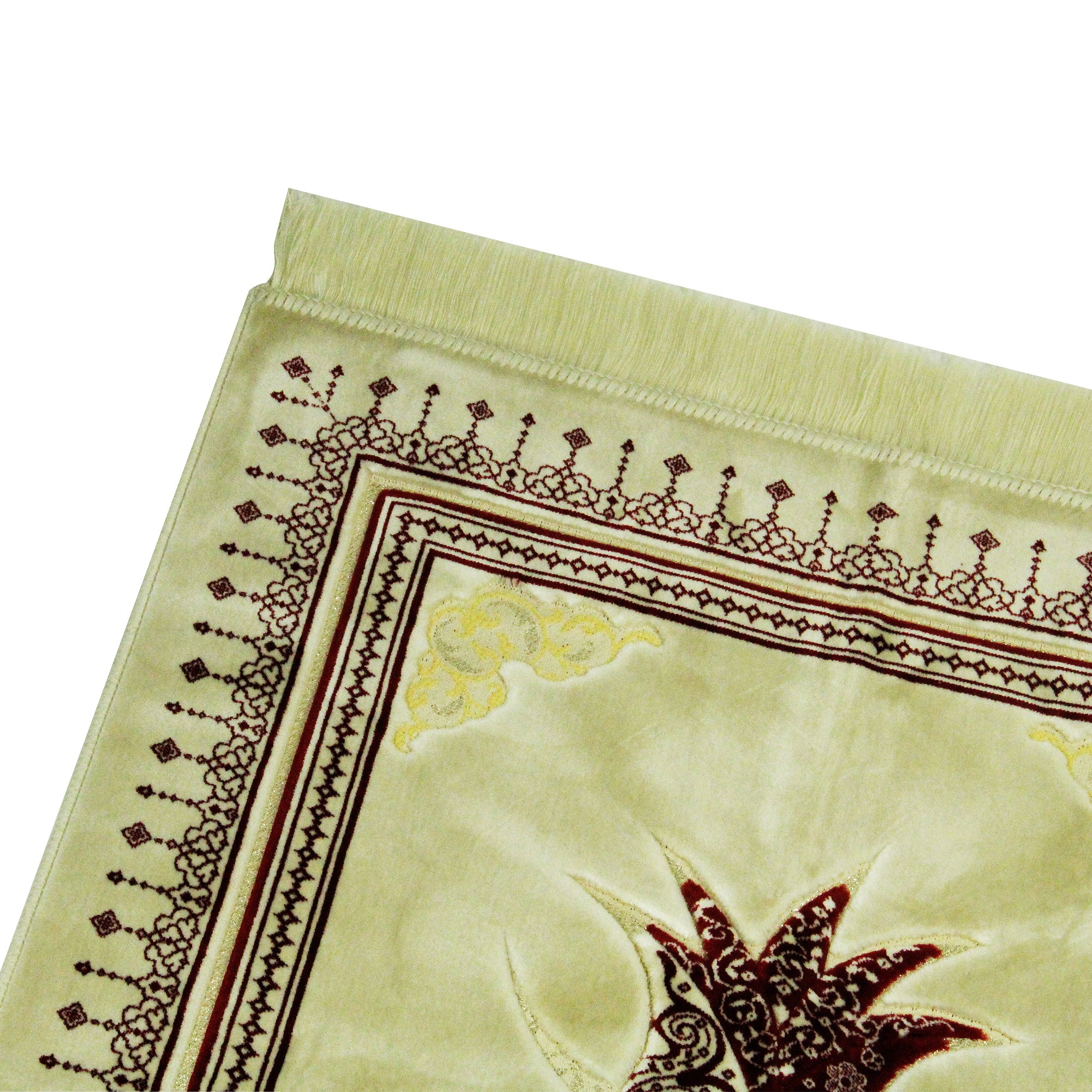 White and Red Premium Ultra Soft Authenitc Turkish Prayer Rug 2.5' x 3.5' Sajada Mat - Hijaz