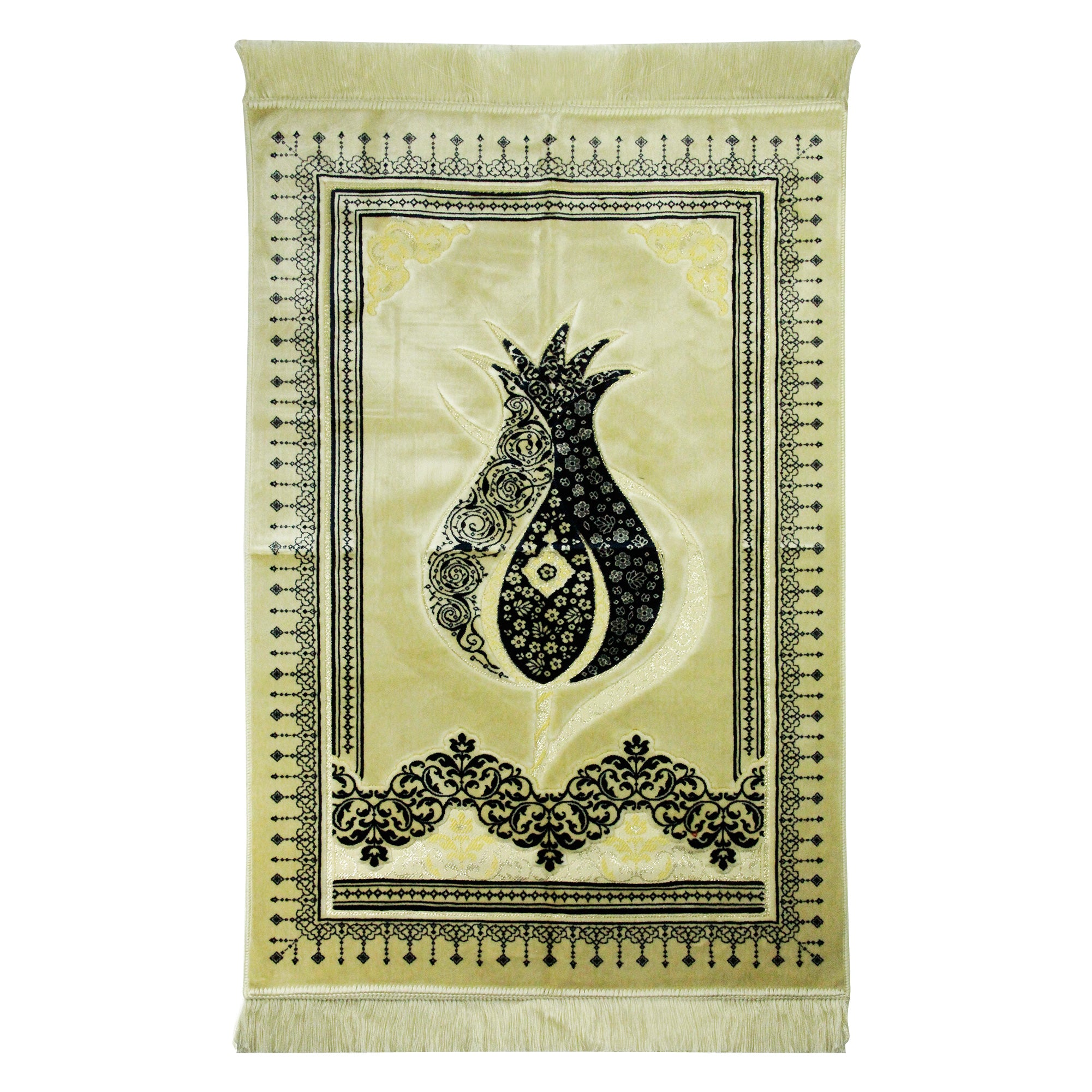 White and Blue Premium Ultra Soft Authenitc Turkish Prayer Rug 2.5' x 3.5' Sajada Mat - Hijaz