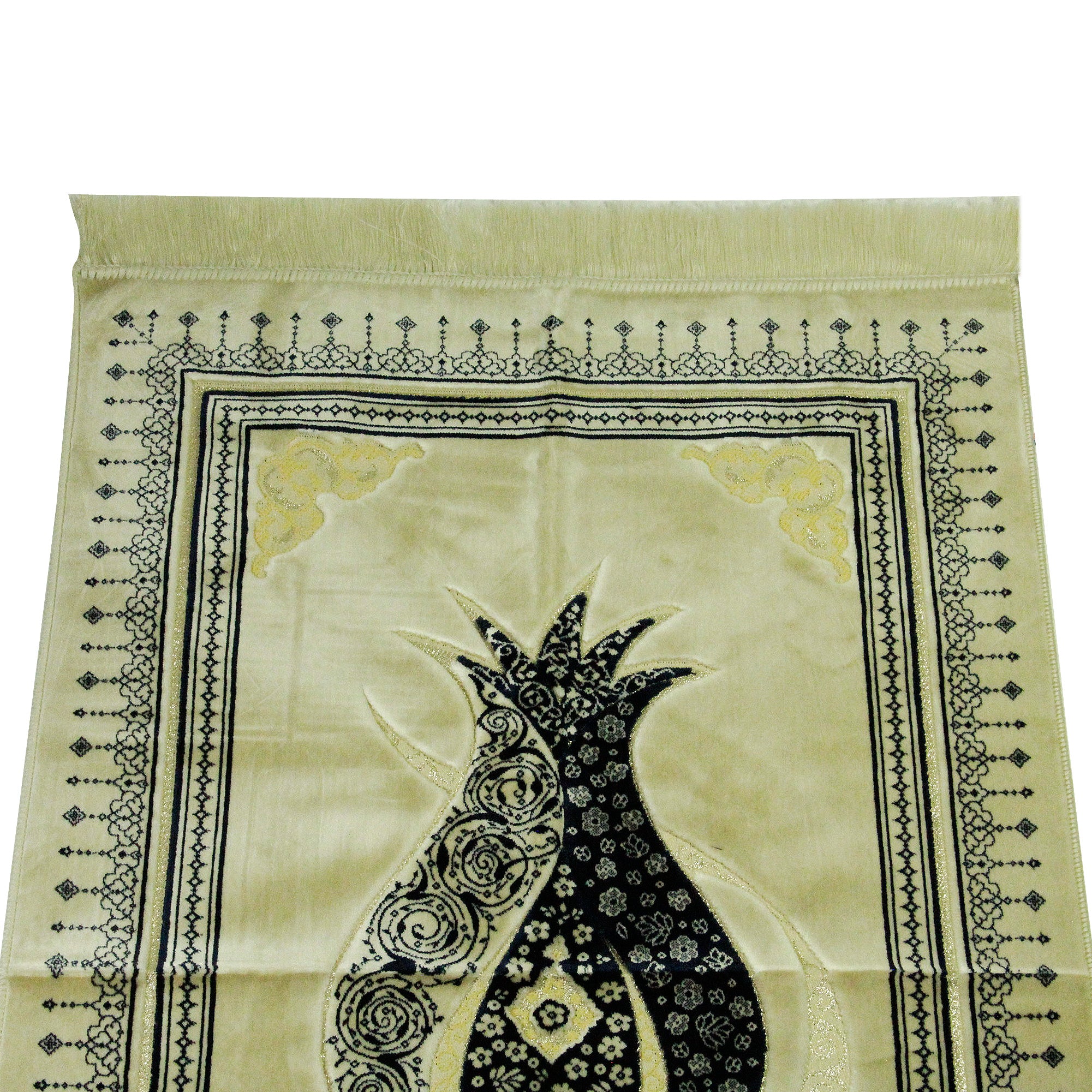 White and Blue Premium Ultra Soft Authenitc Turkish Prayer Rug 2.5' x 3.5' Sajada Mat - Hijaz