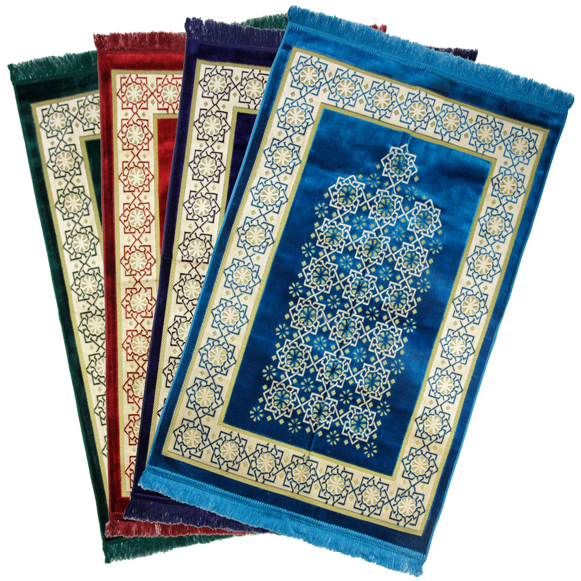 Turkish Gold Border Ottoman Extra Large Design Soft Lightweight Prayer Rug - Hijaz