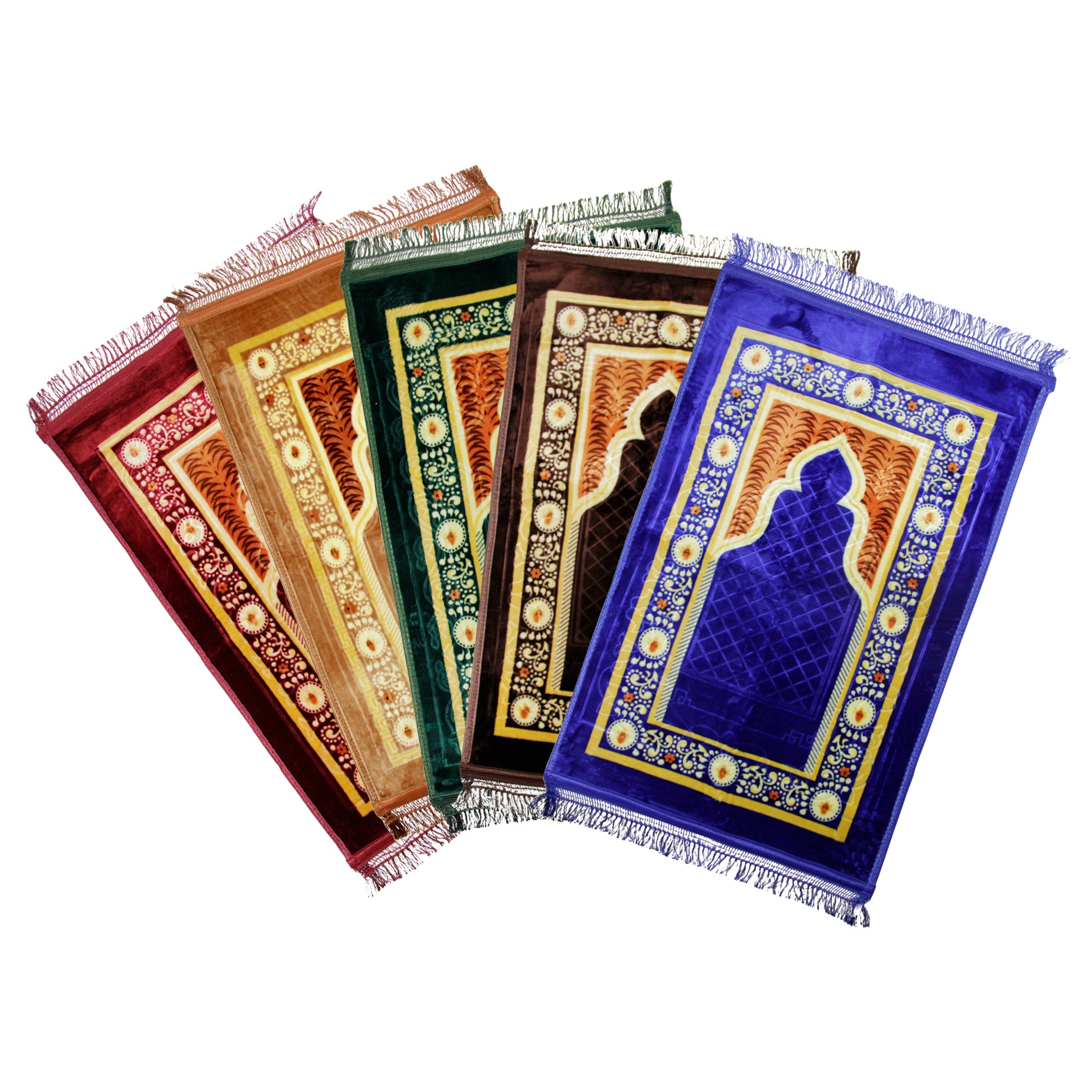 Turkish Gold Border sajada janamaz Luxurious Soft Padded Prayer Rug - Hijaz