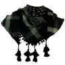 Black and Pine Green Shemagh Tactical Desert Scarf Keffiyeh with Tassles - Hijaz