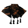 Black and Brown Shemagh Tactical Desert Scarf Keffiyeh with Tassles - Hijaz