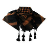 Black and Brown Shemagh Tactical Desert Scarf Keffiyeh with Tassles - Hijaz