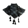 Black and Cool Gray Shemagh Tactical Desert Scarf Keffiyeh with Tassles - Hijaz