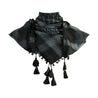 Black and Cool Gray Shemagh Tactical Desert Scarf Keffiyeh with Tassles - Hijaz