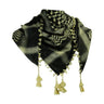 Black and Tan Shemagh Tactical Desert Scarf Keffiyeh with Tassles - Hijaz