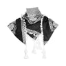 White and Black Clover Leaf Design Shemagh Tactical Desert Scarf Keffiyeh - Hijaz