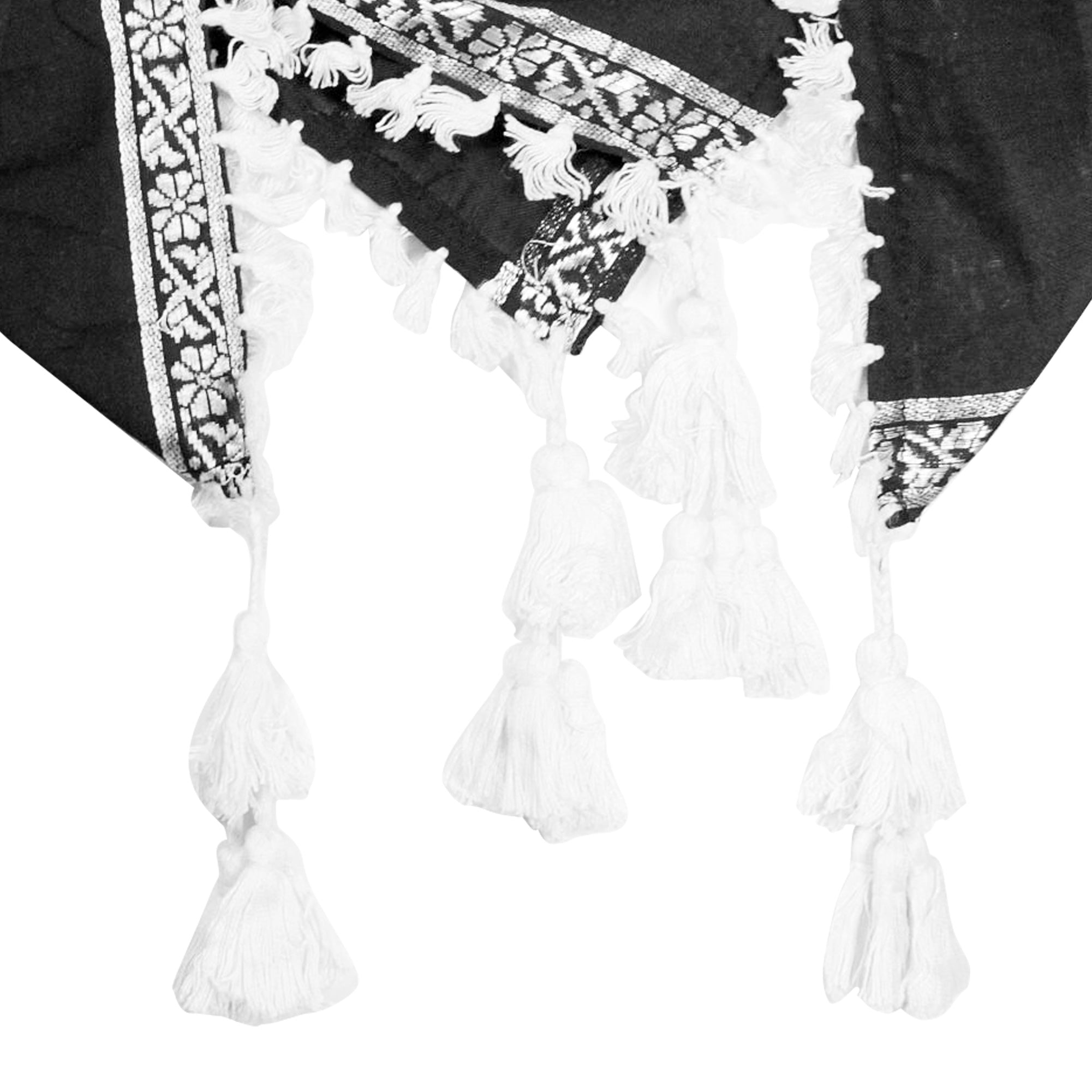 White and Black Clover Leaf Design Shemagh Tactical Desert Scarf Keffiyeh - Hijaz