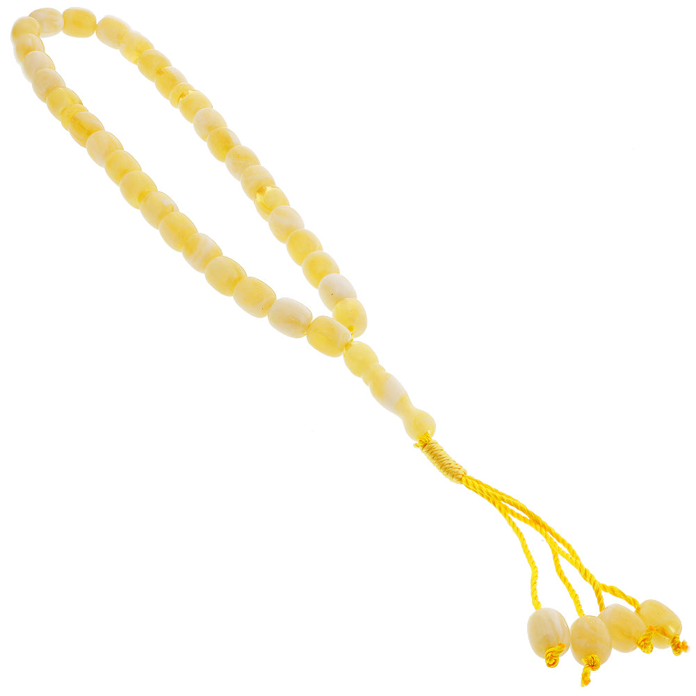 33 Count Yellow and white Rosary Prayer Bead Tasbih - Hijaz