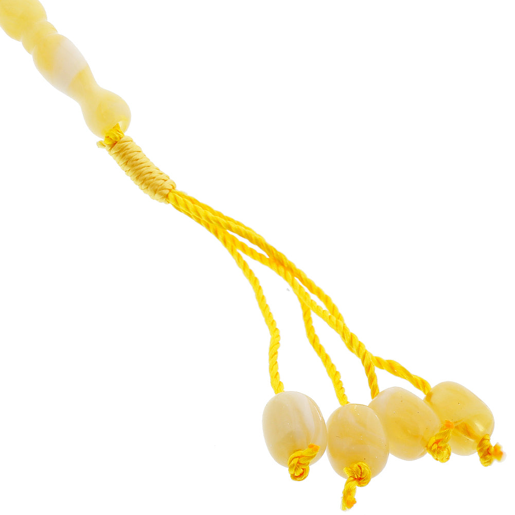 33 Count Yellow and white Rosary Prayer Bead Tasbih - Hijaz