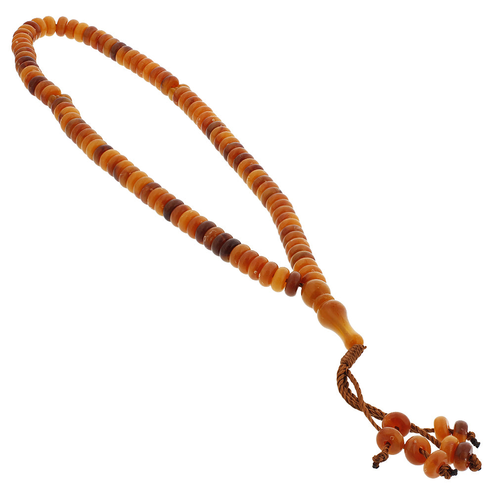 99 Count Orange and Brown Prayer Bead Tasbih - Hijaz